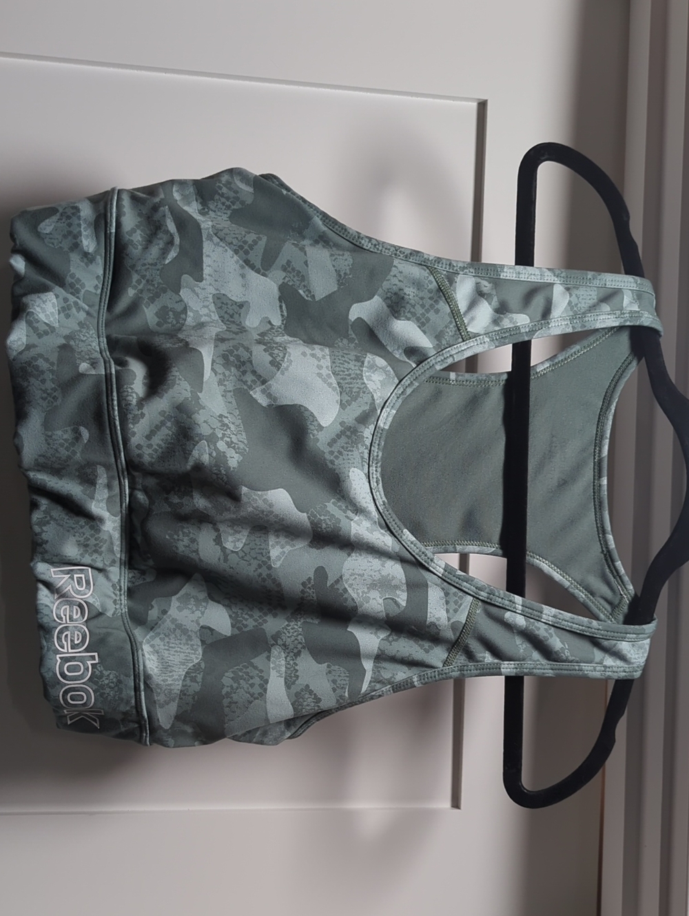 Reebok Olive Grey Camo Racerback Sports Bra